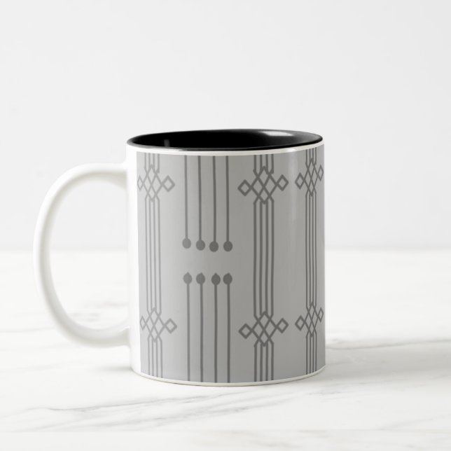 Art Deco Lines Two-Tone Coffee Mug (Left)