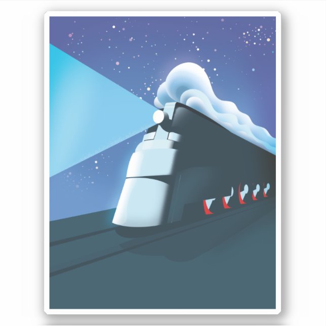 Art Deco Locomotive Sticker (Front)