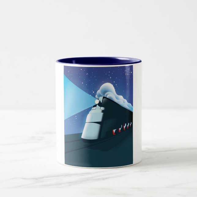 Art Deco Locomotive Two-Tone Coffee Mug (Center)