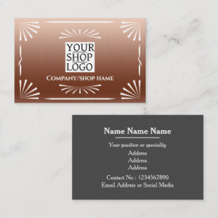 Art Deco Logo Copper Business Card