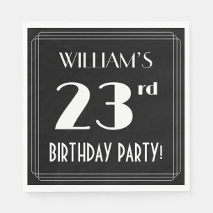 Art Deco Look 23rd Birthday Party With Custom Name Napkins