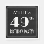 [ Thumbnail: Art Deco Look 49th Birthday Party With Custom Name Napkins ]