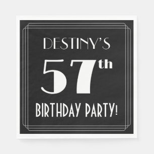 Art Deco Look 57th Birthday Party With Custom Name Napkins