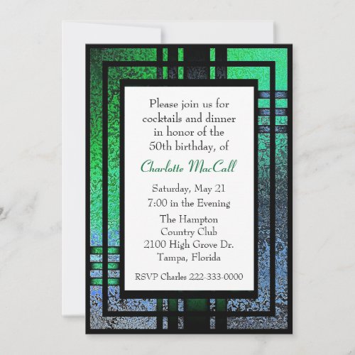 Art Deco Look Birthday Invitation