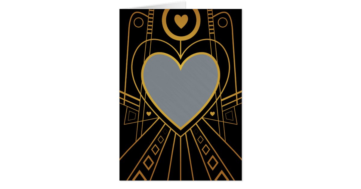 Art Deco Love Heart Border Zazzle
