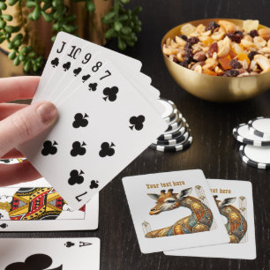 Art Deco lovers customizable giraffe Poker Cards