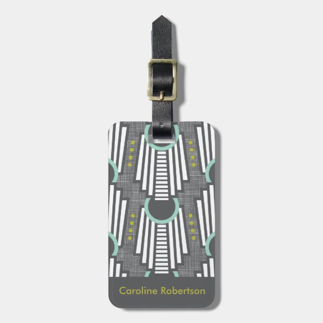 Art Deco Luggage Tag (Front Vertical)
