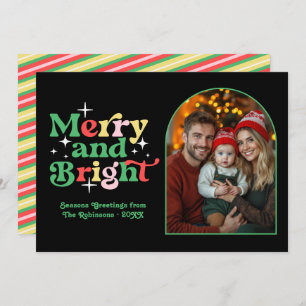 Art Deco Luxe Modern Retro Christmas Family Photo Holiday Card