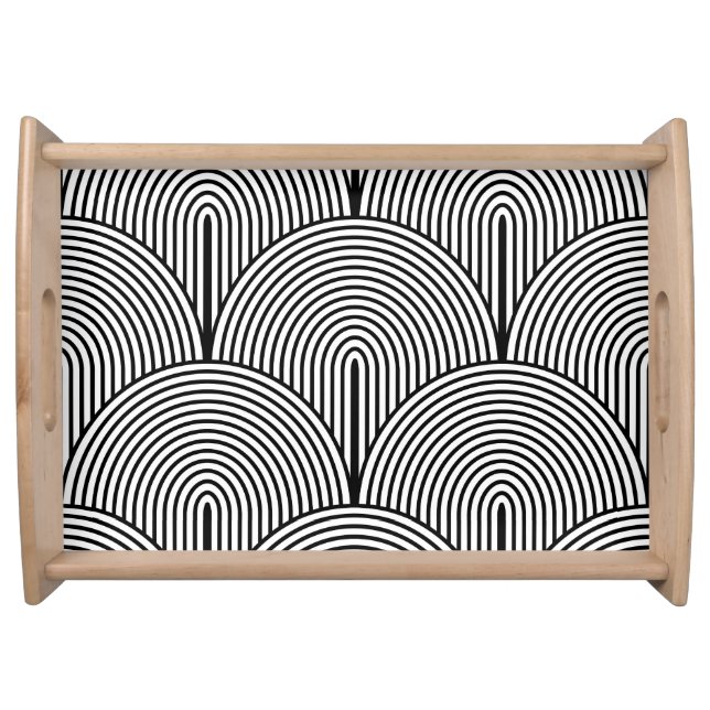 Art Deco, Luxury Black White. Serving Tray (Front)