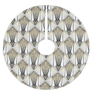 Art Deco, luxury gold motif Brushed Polyester Tree Skirt