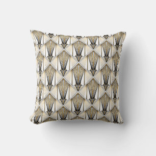 Art Deco, luxury gold motif Throw Pillow