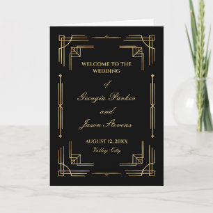 Art deco luxury golden wedding programme  program