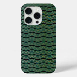 Art Deco Luxury Green Patterns Waves iPhone 15 Pro Case
