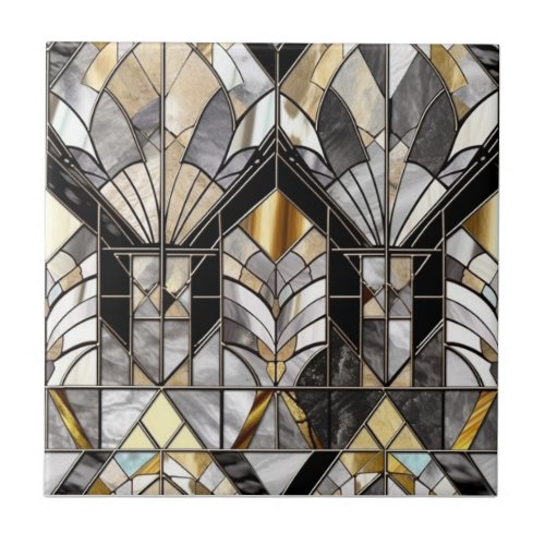 Art Deco Luxury Motifs Stained Glass Pattern Ceramic Tile