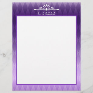 Art Deco Luxury Purple Letterhead