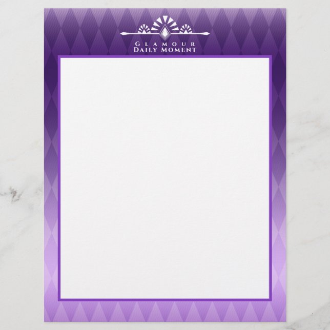 Art Deco Luxury Purple Letterhead (Front)
