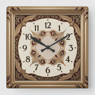 Art Deco Luxury Square Wall Clock