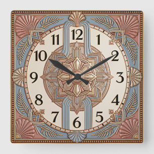 Art Deco Luxury Square Wall Clock