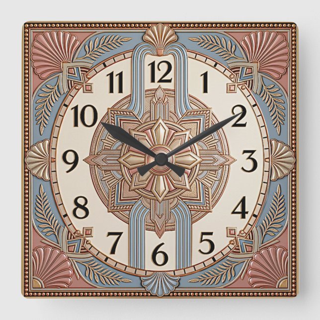 Art Deco Luxury  Square Wall Clock (Front)