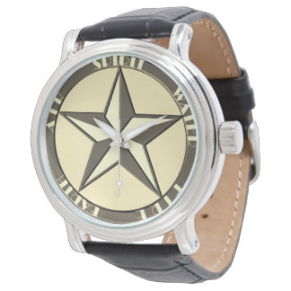 Art Deco Magic Pentagram Color Sepia Tone Watch