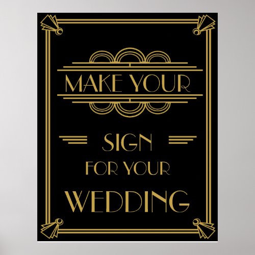 Art Deco Make your own poster party or wedding