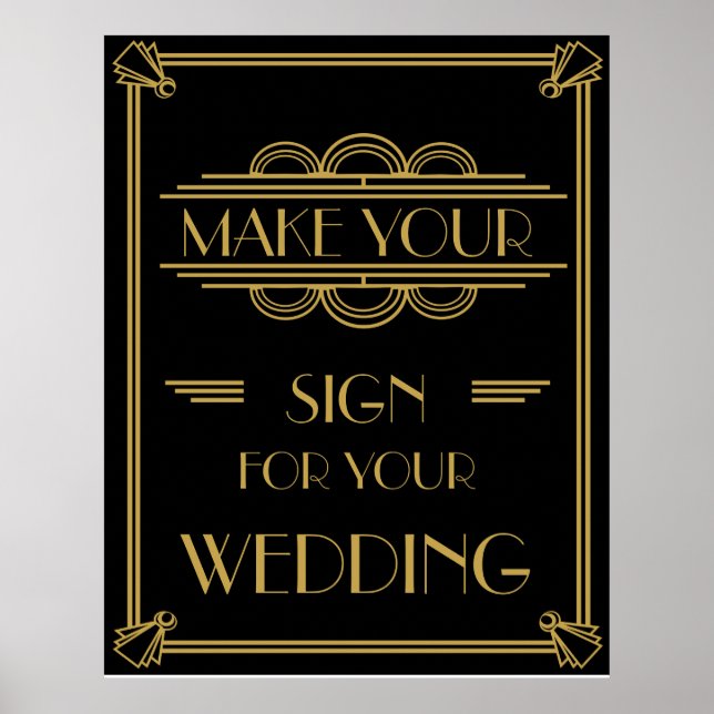 Art Deco Make your own poster party or wedding (Front)