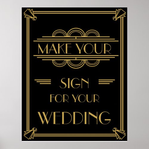 Art Deco Make your own poster party wedding print