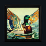 Art Deco Mallard Duck Wooden Jewelry Keepsake Box<br><div class="desc">Perfect for the Mallard Duck lover!</div>