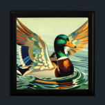 Art Deco Mallard Duck Wooden Jewelry Keepsake Box<br><div class="desc">Perfect for the Mallard Duck lover!</div>