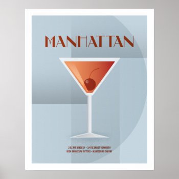 Art Deco Manhattan Poster by charmingink at Zazzle