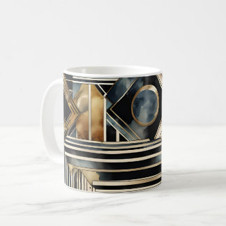 Art-deco marble Black and gold Jazzy Geometric  Coffee Mug