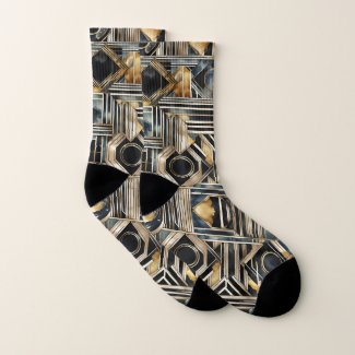 Art-deco marble Black and gold Jazzy Geometric 