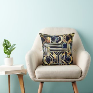Art-deco marble Black and gold Jazzy Geometric