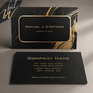 Art Deco Marble Gold Foil Consultant Business Cards