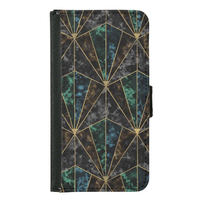 Art Deco Marble: Malachite Luxury Samsung Galaxy Wallet Case (Front)
