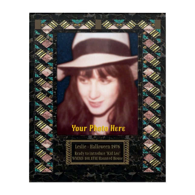 Art Deco Marble Photo Plaque - Personalized (Front)