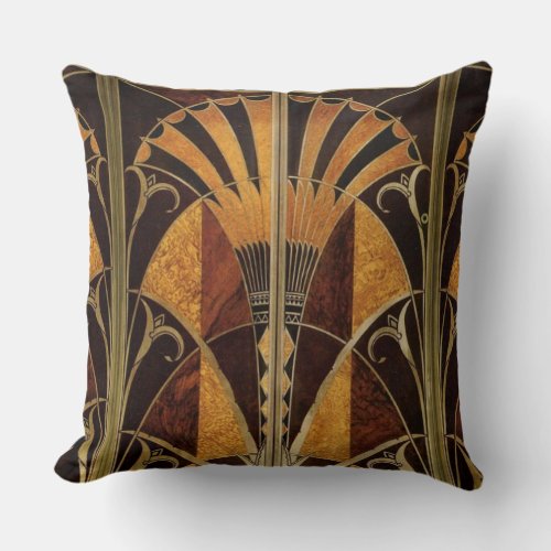 ART DECO MARQUETRY 4 THROW PILLOW