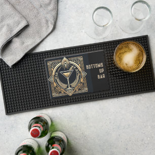 Art Deco Martini Bar Logo Bar Mat