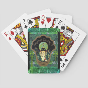 Art deco masked woman vintage poker cards