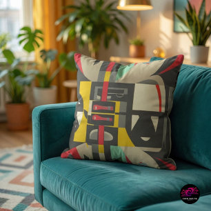 Art Deco Meets Mid-Century Modern Throw Pillow