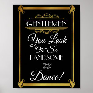 Art deco Mens Bathroom sign