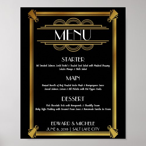 Art Deco menu poster