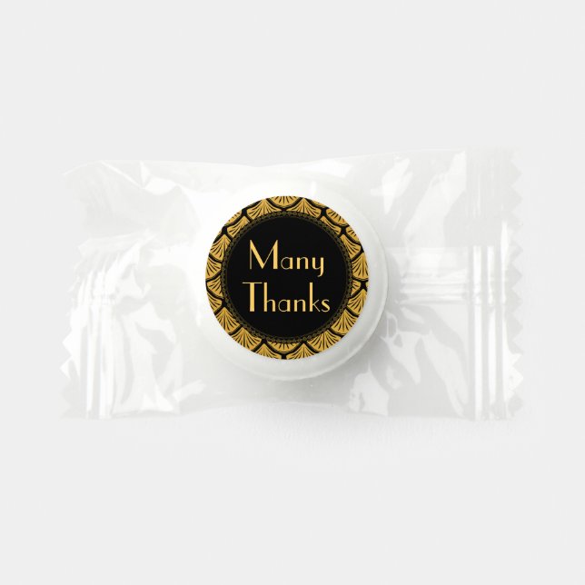 Art Deco Mermaid Scales - Black & Gold Life Saver® Mints (Front)