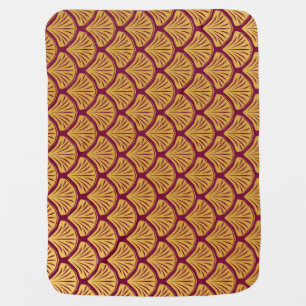 Art Deco Mermaid Scales - Magenta Baby Blanket