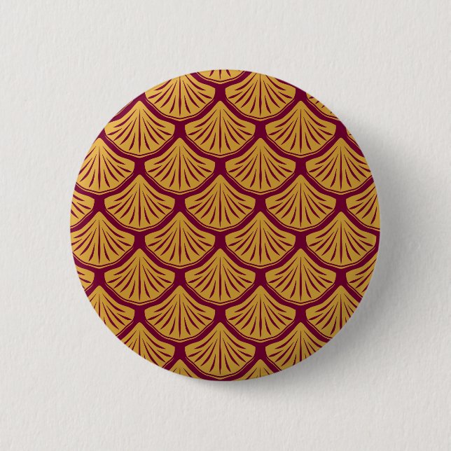 Art Deco Mermaid Scales - Magenta Button (Front)