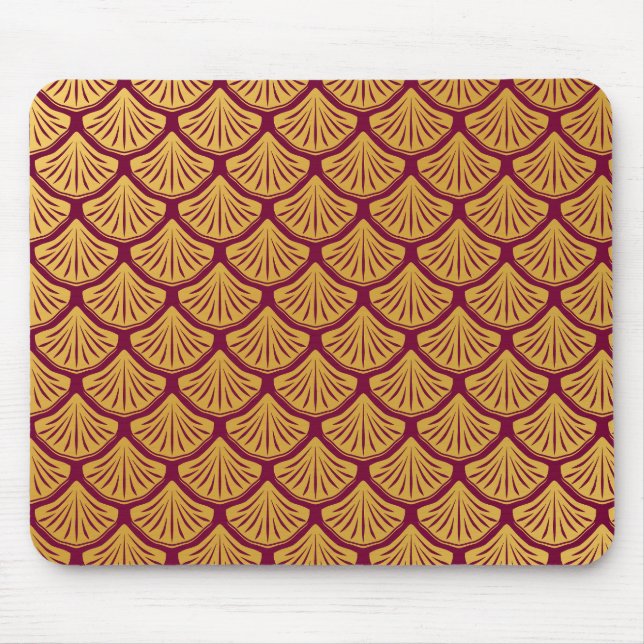 Art Deco Mermaid Scales - Magenta Mouse Pad (Front)