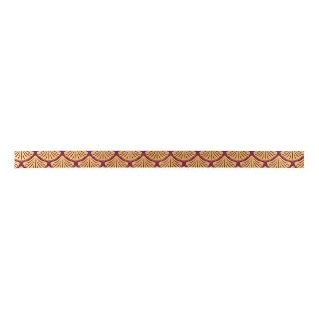 Art Deco Mermaid Scales - Magenta Satin Ribbon (Front)
