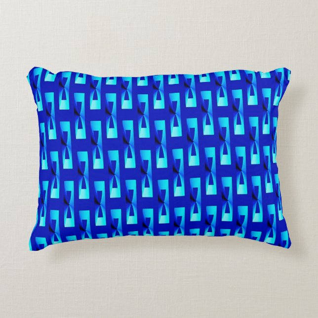 Art Deco Metallic Geometric - Cobalt Blue Accent Pillow (Front)