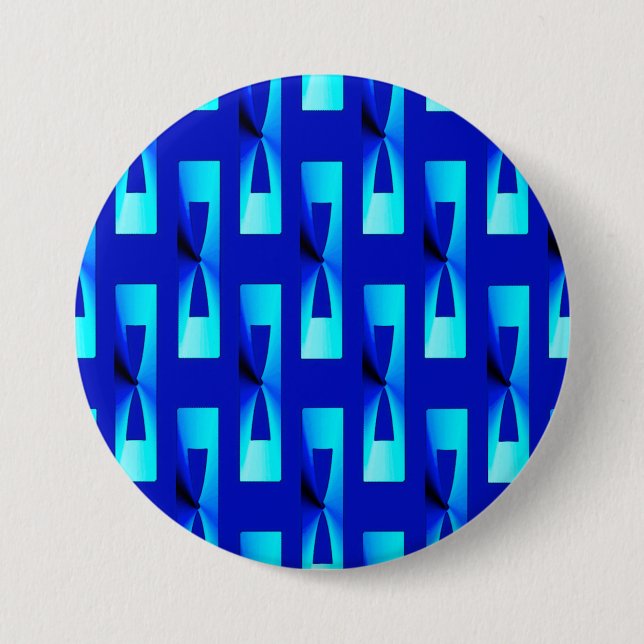 Art Deco Metallic Geometric - Cobalt Blue Button (Front)