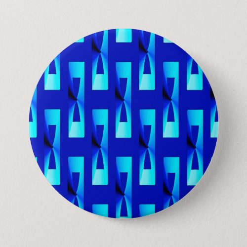 Art Deco Metallic Geometric _ Cobalt Blue Button
